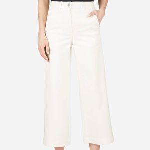 Everlane Wide Leg Crop Pants in bone, size 10